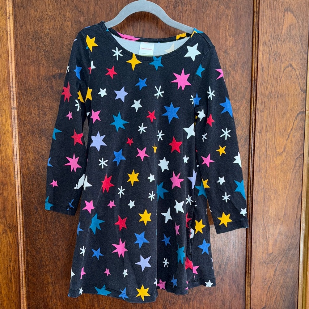 Hanna Andersson Starry Night Kids Dress - Black with Multicolor Stars